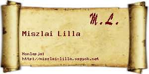 Miszlai Lilla névjegykártya
